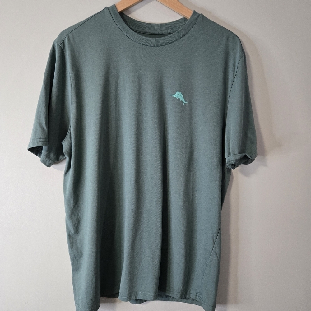 Tommy Bahama Men's Green Medium 💯 Cotton T-Shirt